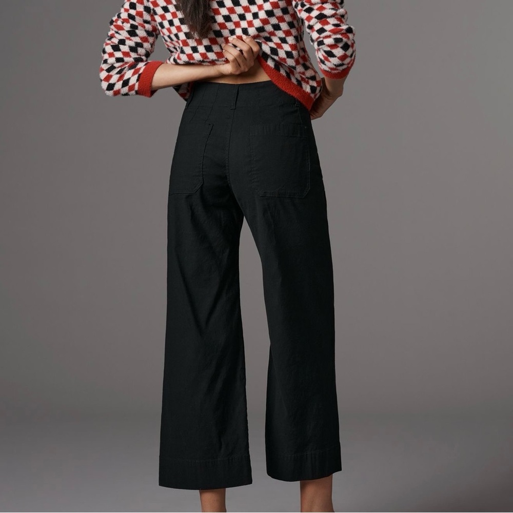 Anthropologie by Maeve | The Colette Black Crop Wide Leg Pants - Picture 2 of 10